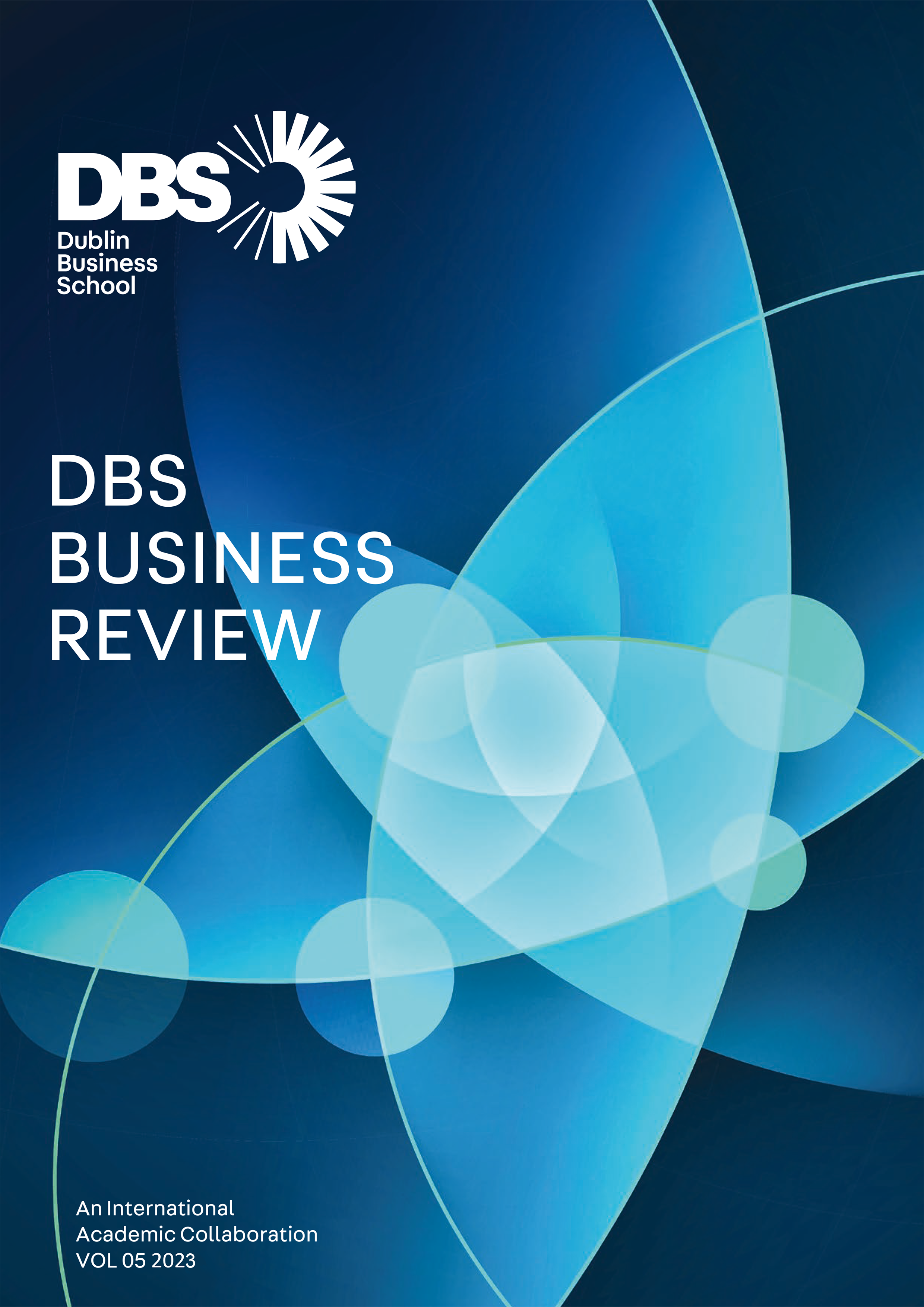 Cover image of the DBS journal showing the Dublin Business School logo, the title DBS Business Review and the lettering VOL 05 2023 at the bottom of the image.